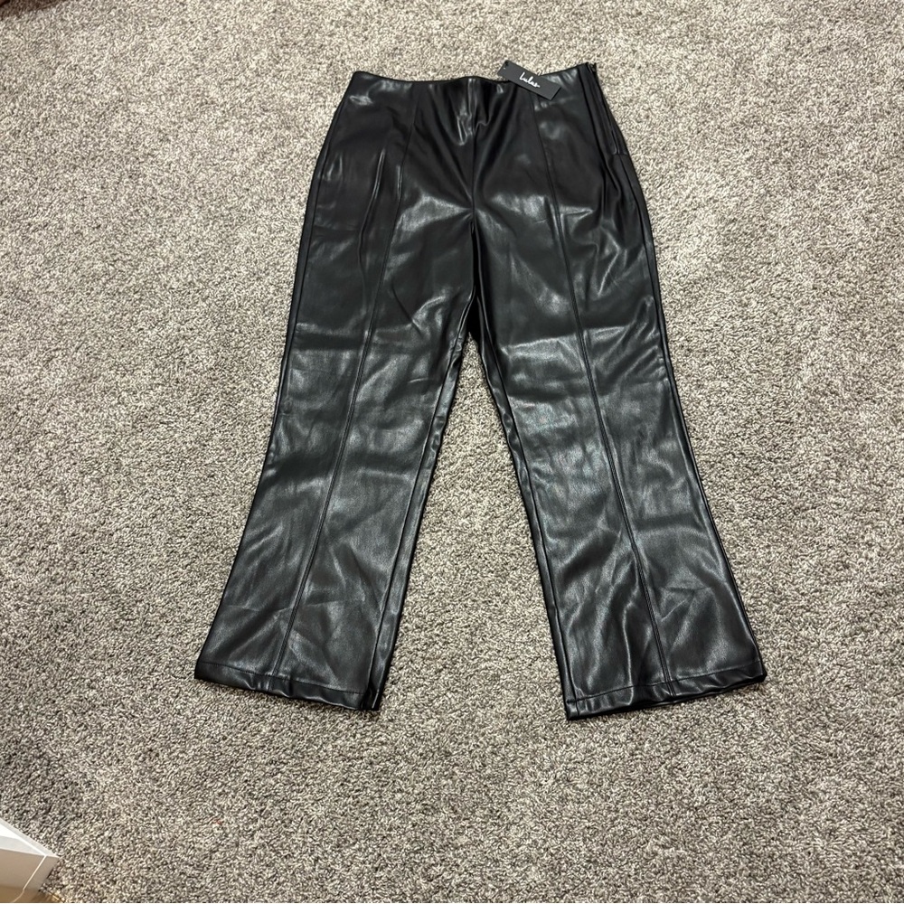 NWT Lulu's Sleek Black Faux Leather Pants